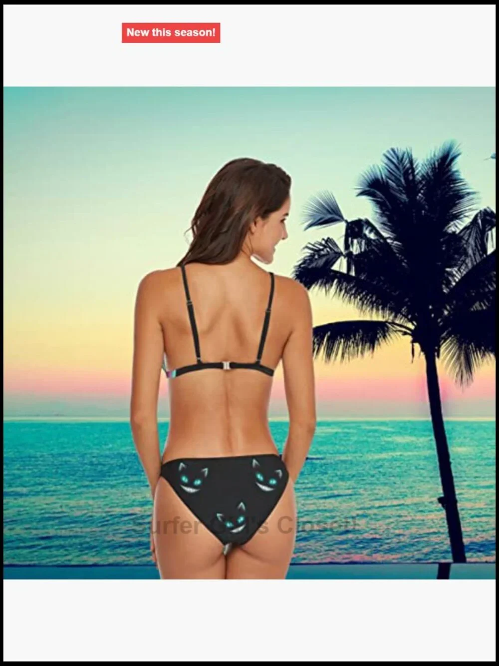 High Waist Halter Neck Triangle Top Bikini Set Two Piece Swimsuit